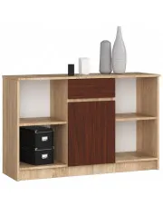 Minimalistyczna komoda dąb sonoma + wenge - Fillo 3X w sklepie Edinos.pl