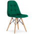 Zestaw zielonych krzeseł tapicerowanych Zipro