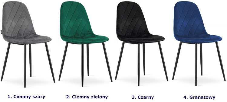 kolory kompletu 4 szt krzeseł Divano