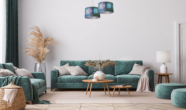 Duża lampa wisząca z abażurem do salonu K301-Aurelo
