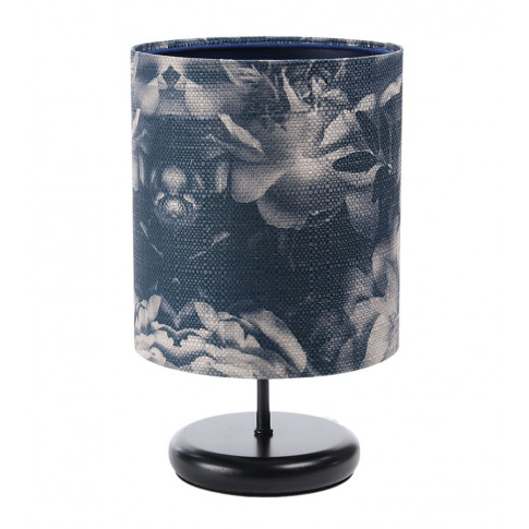 Granatowa nowoczesna lampka nocna z motywem kwiecistym S395-Damis