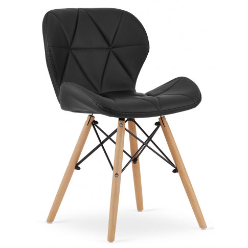 Komplet czarnych pikowanych krzeseł Zeno 3S