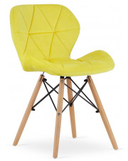 Zestaw 4szt. żółtych welurowych krzeseł - Zeno 4S w sklepie Edinos.pl
