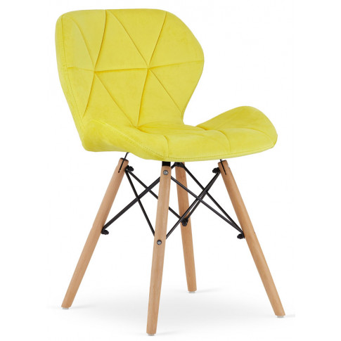 Zestaw żółtych krzeseł tapicerowanych Zeno 4S