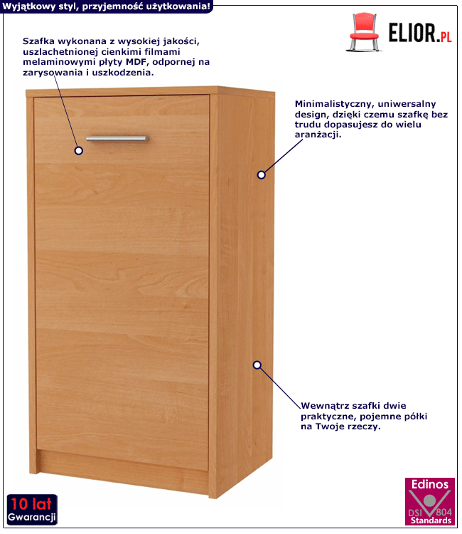 Wysoka komoda Tirena 2X - olcha