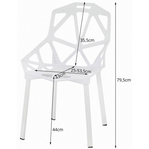 4x krzesło do nowoczesnego salonu timori wymiary