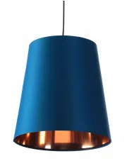 Granatowa lampa wisząca z abażurem rose gold - S402-Arva w sklepie Edinos.pl