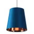Granatowa lampa wisząca z abażurem rose gold - S402-Dinos