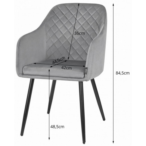 wymiary krzesla w komplecie aksamitnych krzesel sumba