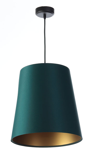 Lampa wisząca glamour nad stół  z zielonym abażurem S403-Arva