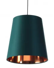 Zielona lampa wisząca stożek z wnętrzem rose gold - S403-Arva