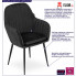 infografika zestawu 2 sztuk czarnych krzeseł do salonu Negros