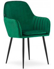 Komplet zielonych aksamitnych krzeseł 2 szt. do gabinetu - Negros w sklepie Edinos.pl