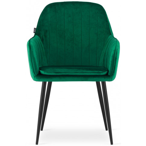 zestaw 2 sztuk welurowych krzeseł do salonu kolor zielony negros