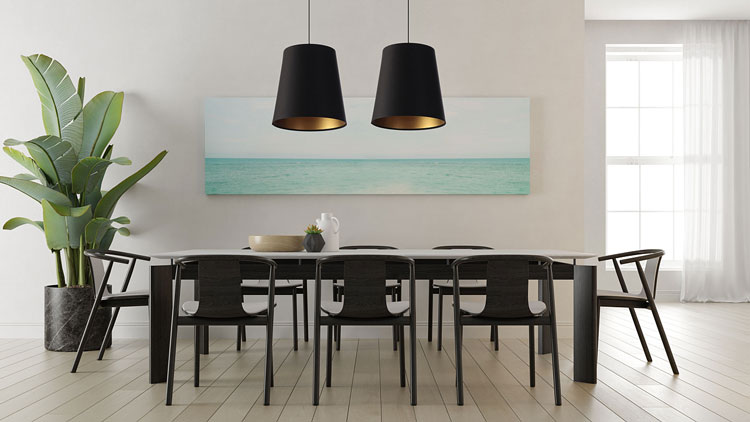 Czarno-złota lampa wisząca glamour nad stół S404-Dinos