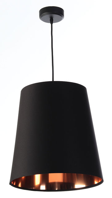 Czarna lampa wisząca z abażurem w stylu glamour S404-Arva