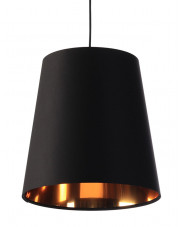 Czarna lampa wisząca nad stół z abażurem rose gold - S404-Arva w sklepie Edinos.pl