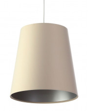 Kremowo-srebrna lampa wisząca stożek do salonu - S405-Arva w sklepie Edinos.pl