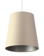 Kremowo-srebrna lampa wisząca stożek do salonu - S405-Arva