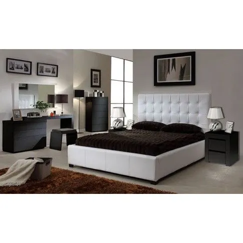 Zdjęcie czarna szafka nocna do sypialni Grefos 2X | Edinos.pl