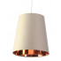 Kremowa lampa wisząca stożek w wnętrzem abażura w kolorze rose gold S405-Arva