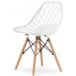 białe nowoczesne krzesła do salonu z bukowymi nogami seram
