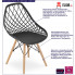 infografika kompletu 4 sztuk nowoczesnych czarnych krzeseł seram