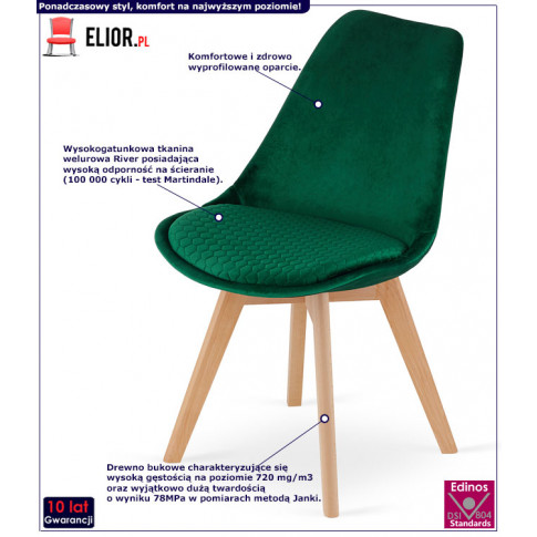 Zielone tapicerowane krzesło Erden 3s