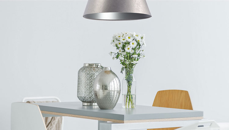 Srebrna lampa wisząca dzwon w stylu glamour S407-Ohra