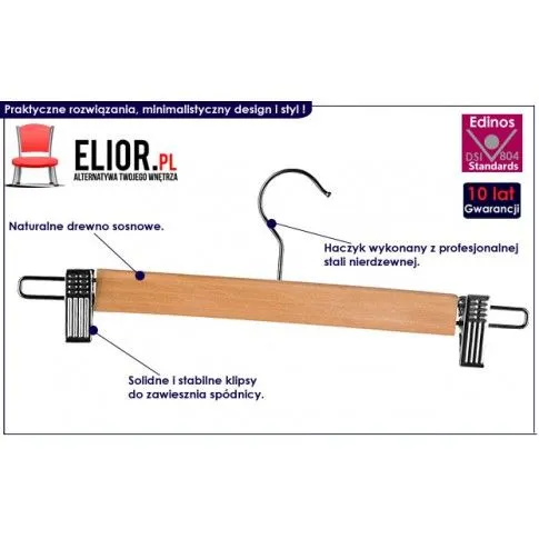 Fotografia USZKODZONY - Klamrowy wieszak na spódnice Wixo X7 z kategorii Wyposażenie