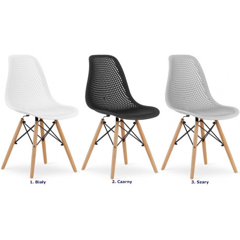 kolory nowoczesnego zestawu 4 skandynawskich krzeseł do jadalni lokus