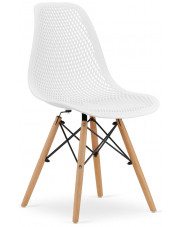 Komplet białych nowoczesnych ażurowych krzeseł 4 szt. - Lokus w sklepie Edinos.pl