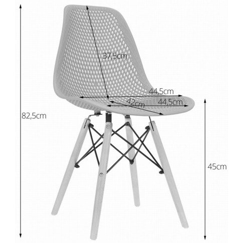 wymiary krzesła z zestawu nowoczesnych krzeseł do jadalni lokus