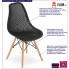 infografika kompletu 4 sztuk nowoczesnych czarnych krzeseł lokus