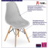 infografika kompletu 4 sztuk skandynawskich szarych krzeseł lokus