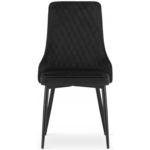 4 pikowane welurowe krzesła do salonu kolor czarny alco