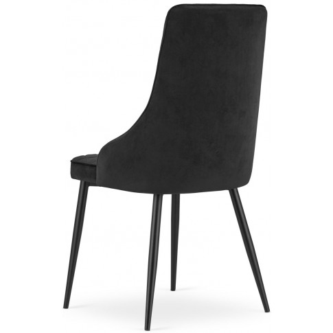 4x eleganckie pluszowe krzesło do salonu w kolorze czarnym alco
