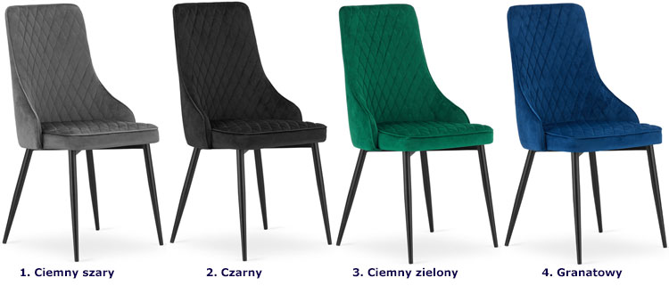 kolory nowoczesnego zestawu krzeseł pluszowych Alco