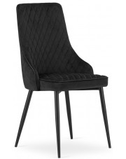 Komplet czarnych aksamitnych krzeseł do salonu 4 szt. - Alco w sklepie Edinos.pl