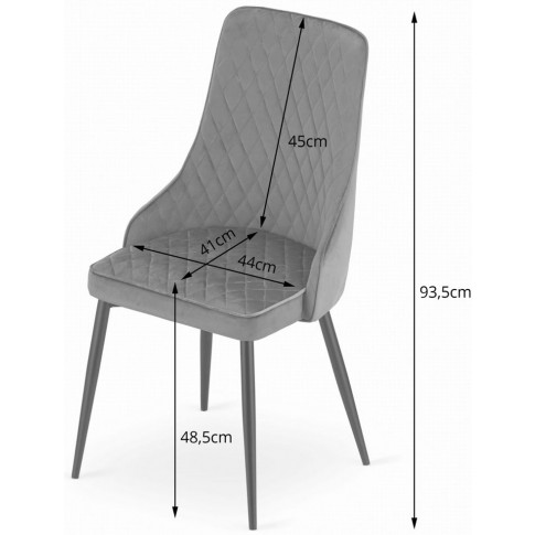 wymiary krzesła z kompletu tapicerowanych krzeseł alco