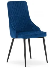 Zestaw granatowych pikowanych krzeseł 4 szt. - Leo w sklepie Edinos.pl