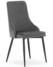 Komplet ciemnoszarych eleganckich welurowych krzeseł 4 szt. - Leo w sklepie Edinos.pl