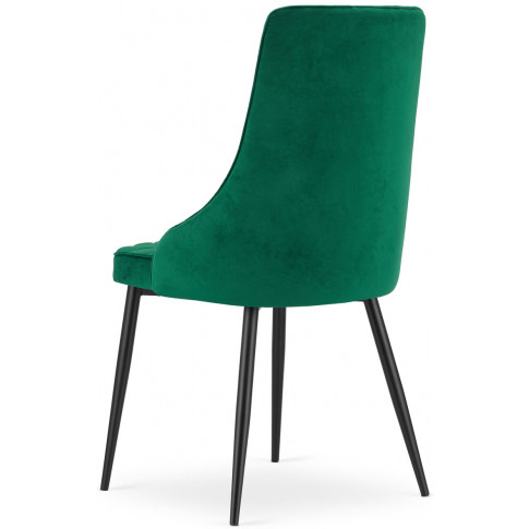 luksusowy komplet pikowanych krzeseł do salonu ciemnozielone alco