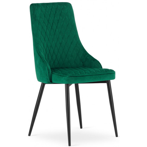 zestaw 4 welurowych krzeseł do jadalni w kolorze ciemny zielony alco