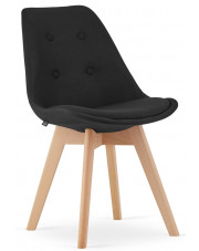 Komplet 4 szt. czarnych tapicerowanych krzeseł - Neflax 4S w sklepie Edinos.pl