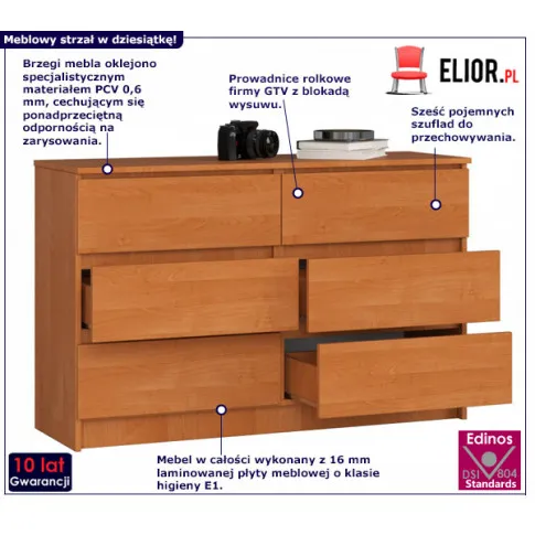 Komoda z sześcioma szufladami Mirus 3X