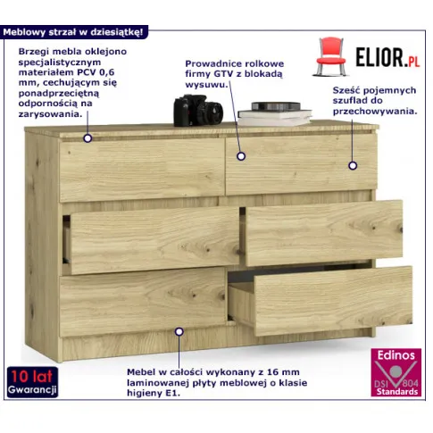 Komoda z sześcioma szufladami Mirus 3X