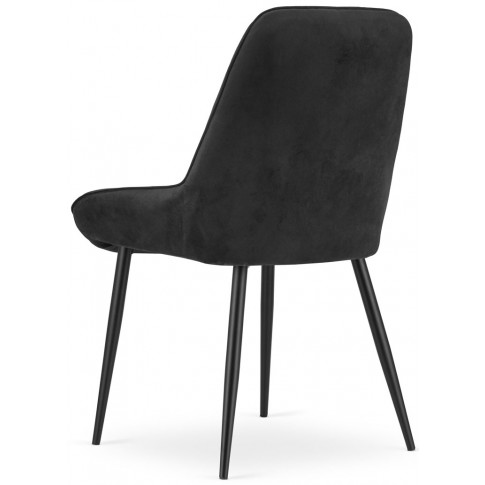 czarny komplet tapicerowanych krzeseł do salonu i jadalni werso