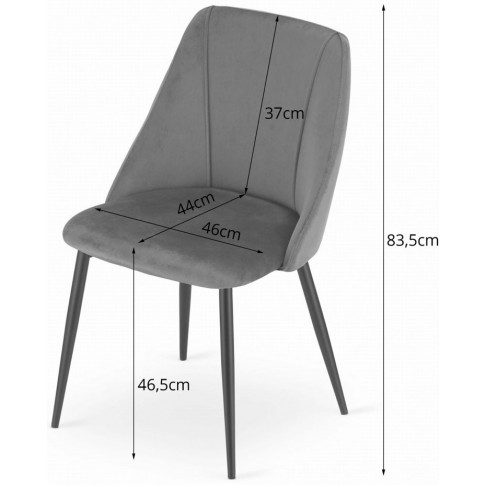 wymiary jednego krzesła z kompletu adeso