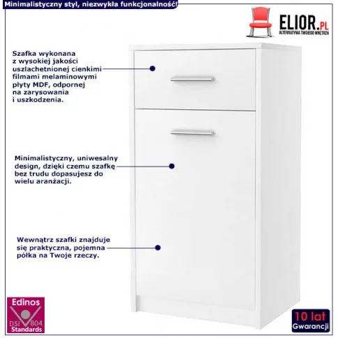 Biała minimalistyczna szafka Ilda 3X